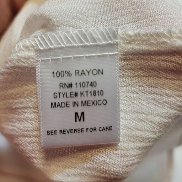 The Line Of Style White Bohemian Flowy Cold Shoulder Top with Colorful Chrochet - Picture 6 of 8